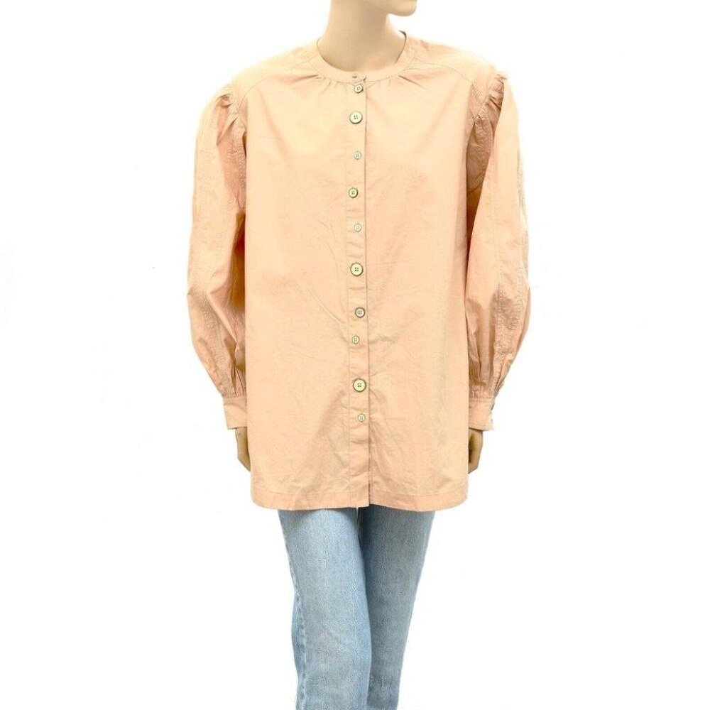 Ulla Johnson Nude Button Down Solid Blouse Top Co… - image 1